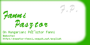 fanni pasztor business card